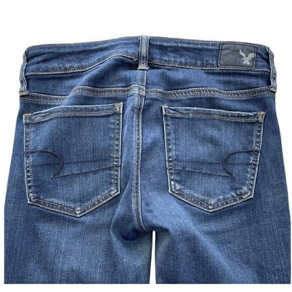 American Eagle Super Stretch Jegging Size 2 Crop  Distressed Raw Hem Jeans - Picture 8 of 8